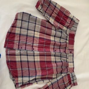 Plaid Off-the-Shoulder Top.